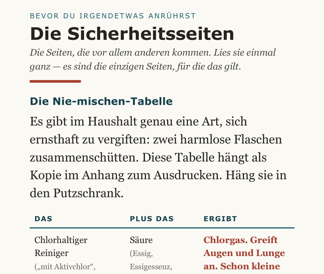 Seite 16: Die Nie-mischen-Tabelle