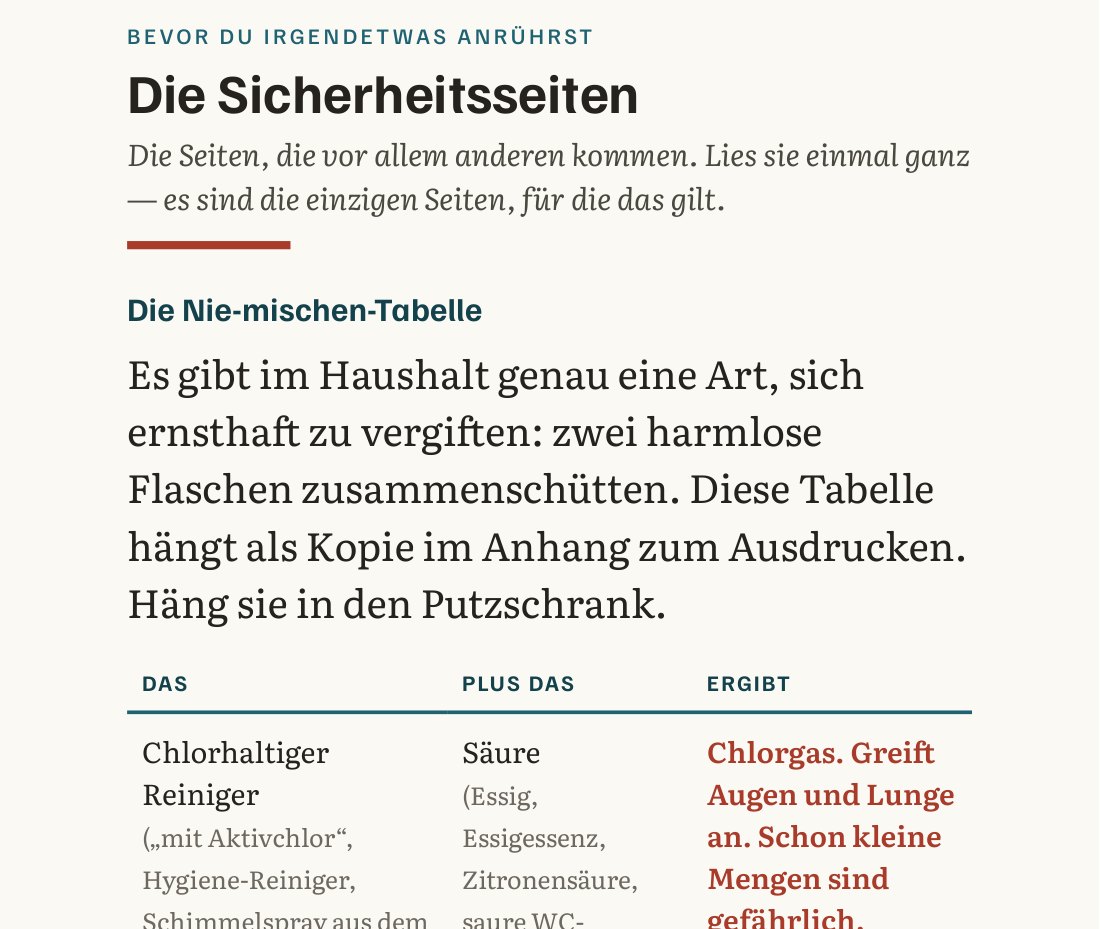Seite 17: Die Nie-mischen-Tabelle